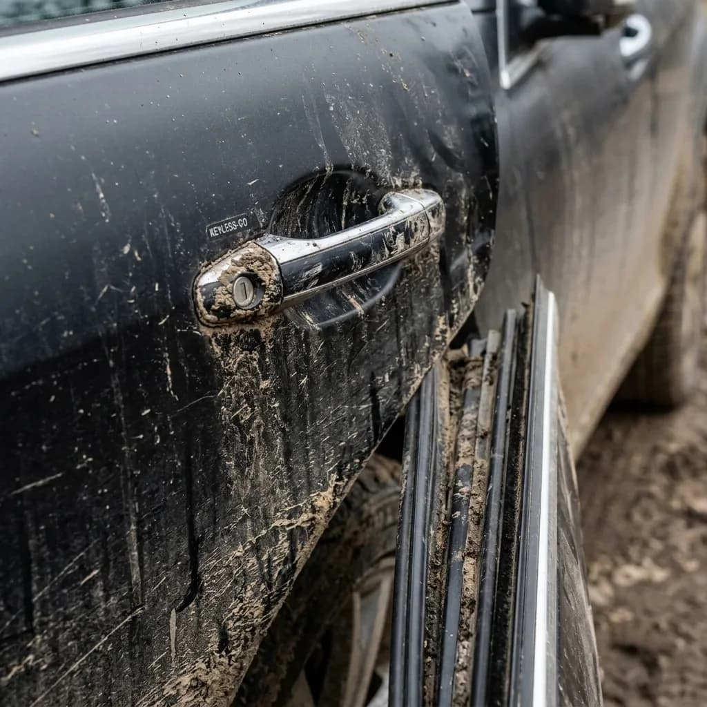 Dirty car before wash
